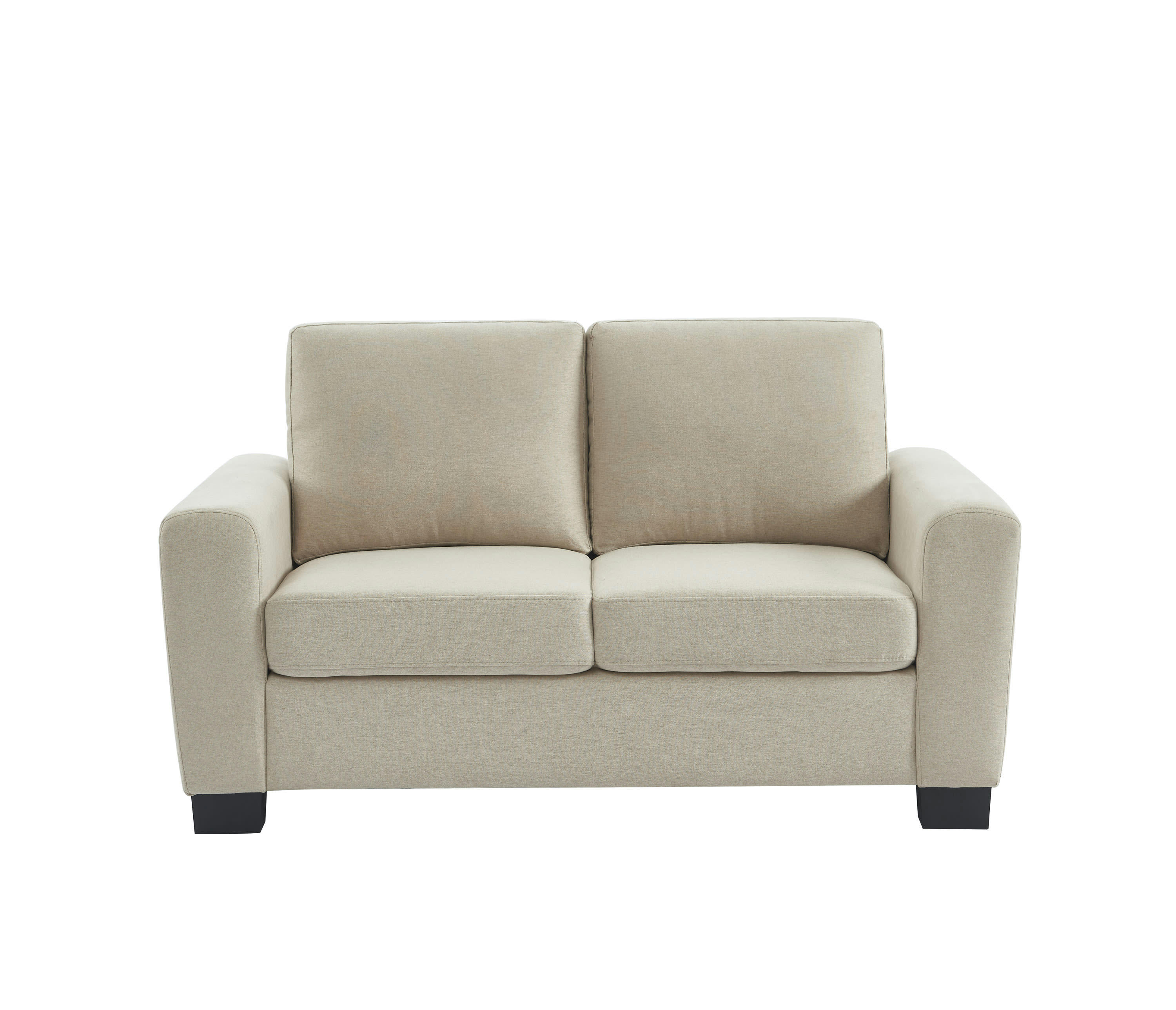 LISE - Canapé droit en tissu 2 places beige