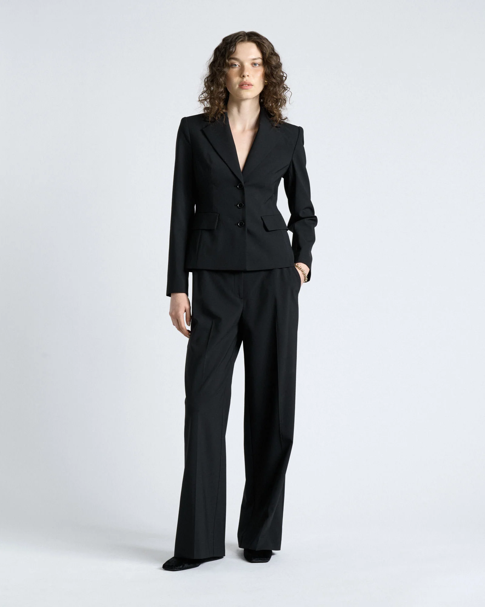 European Stretch Suiting Hourglass Blazer