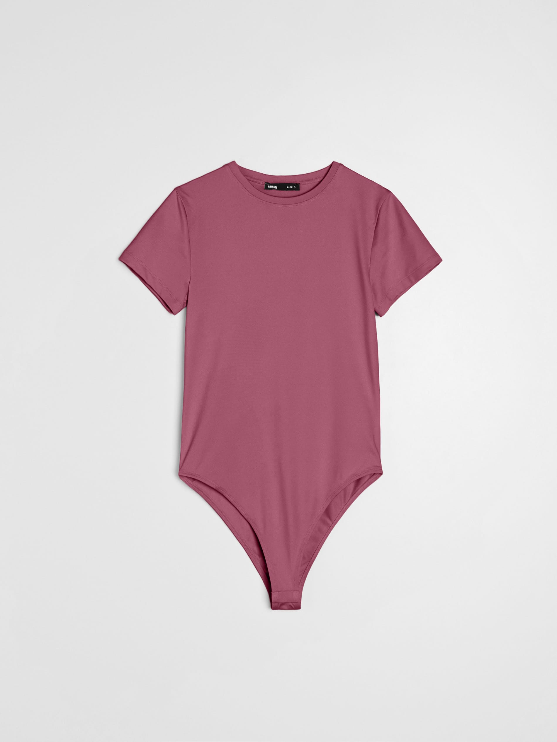Gładkie body basic z krótkim rękawem