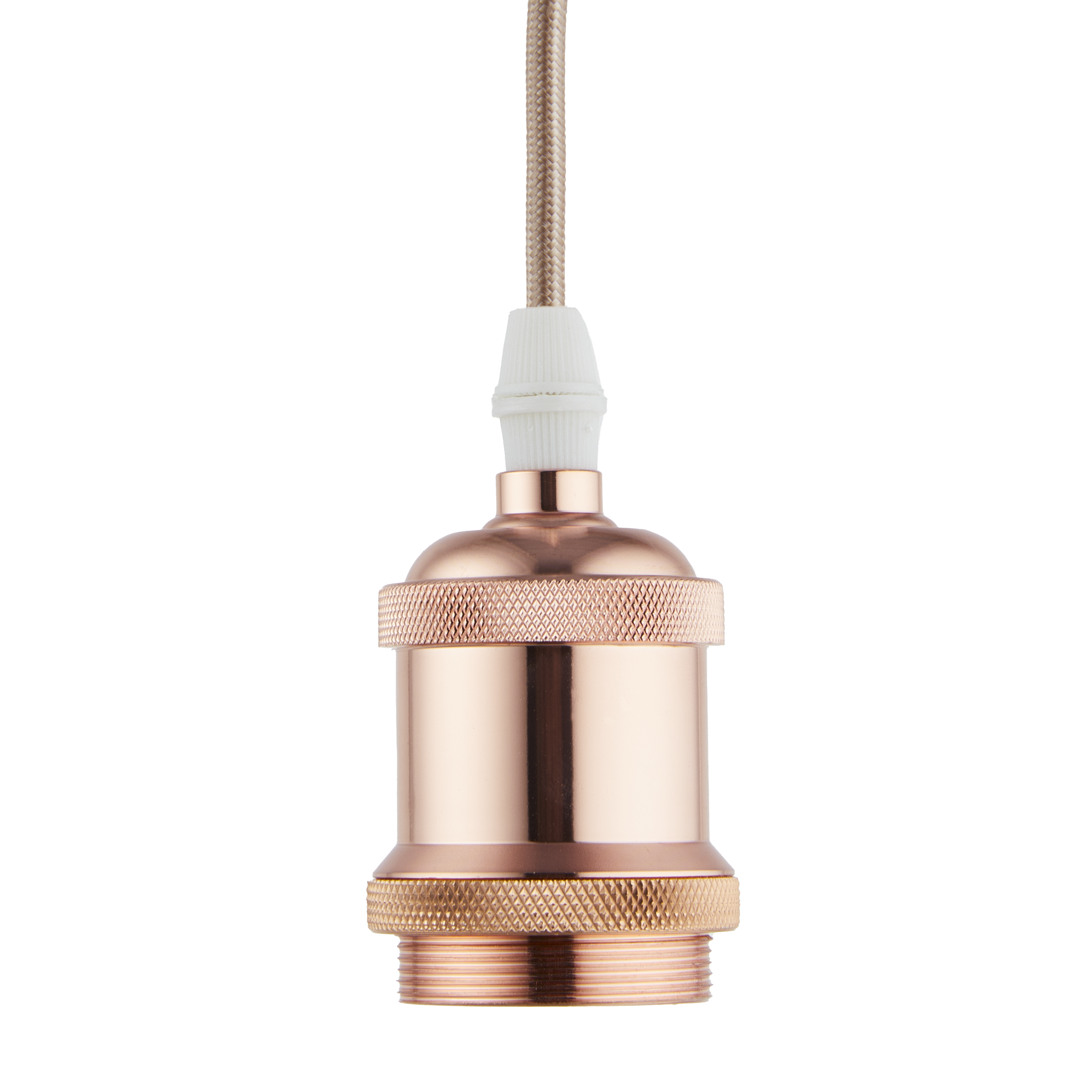 Lighto | Pendel Rosé Goud E27 Fitting | Vintage | 1.5m Snoer | Met Plafondkap