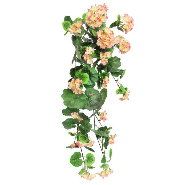 Peach Artificial Hanging Geranium Flower Stem Spray Bush 30in - 30" L x 12" W x 7" DP