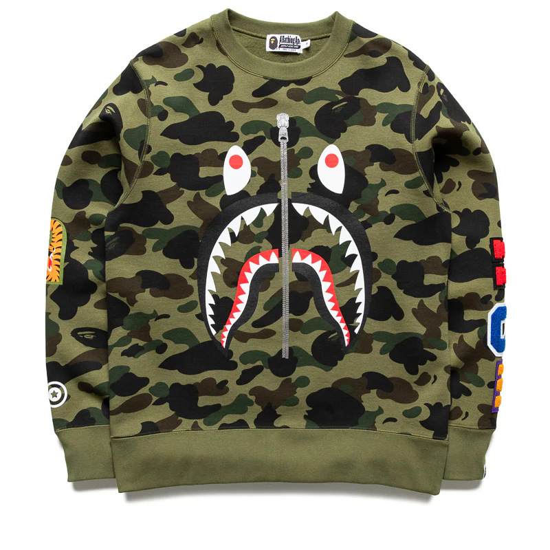 A Bathing Ape 1st Camo Shark Crewneck - Green