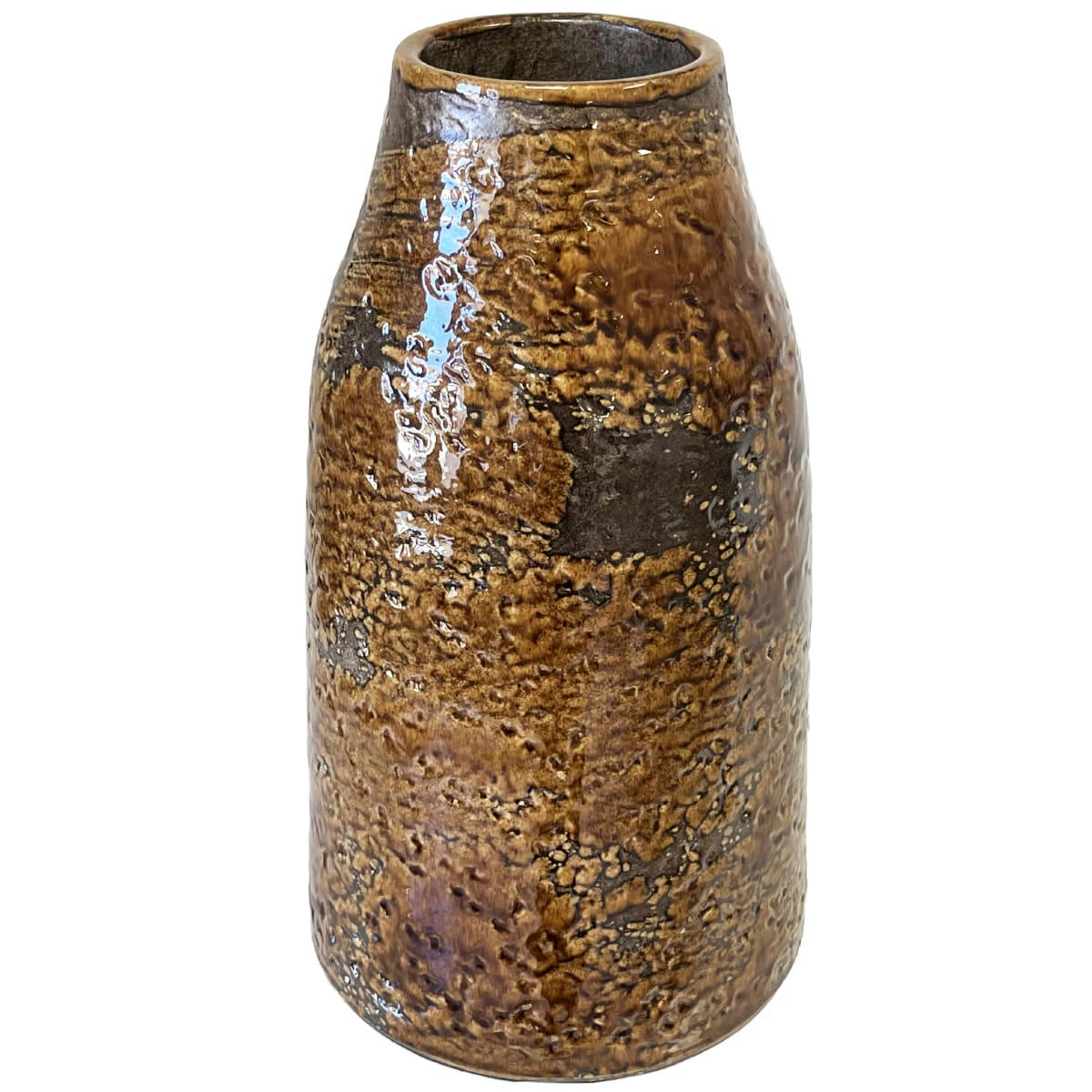 - Vase artisanal marron vitrifié 29 cm