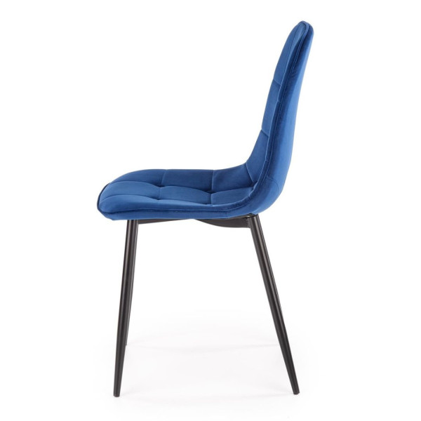 Krzesło tapicerowane K417 VELVET granatowe