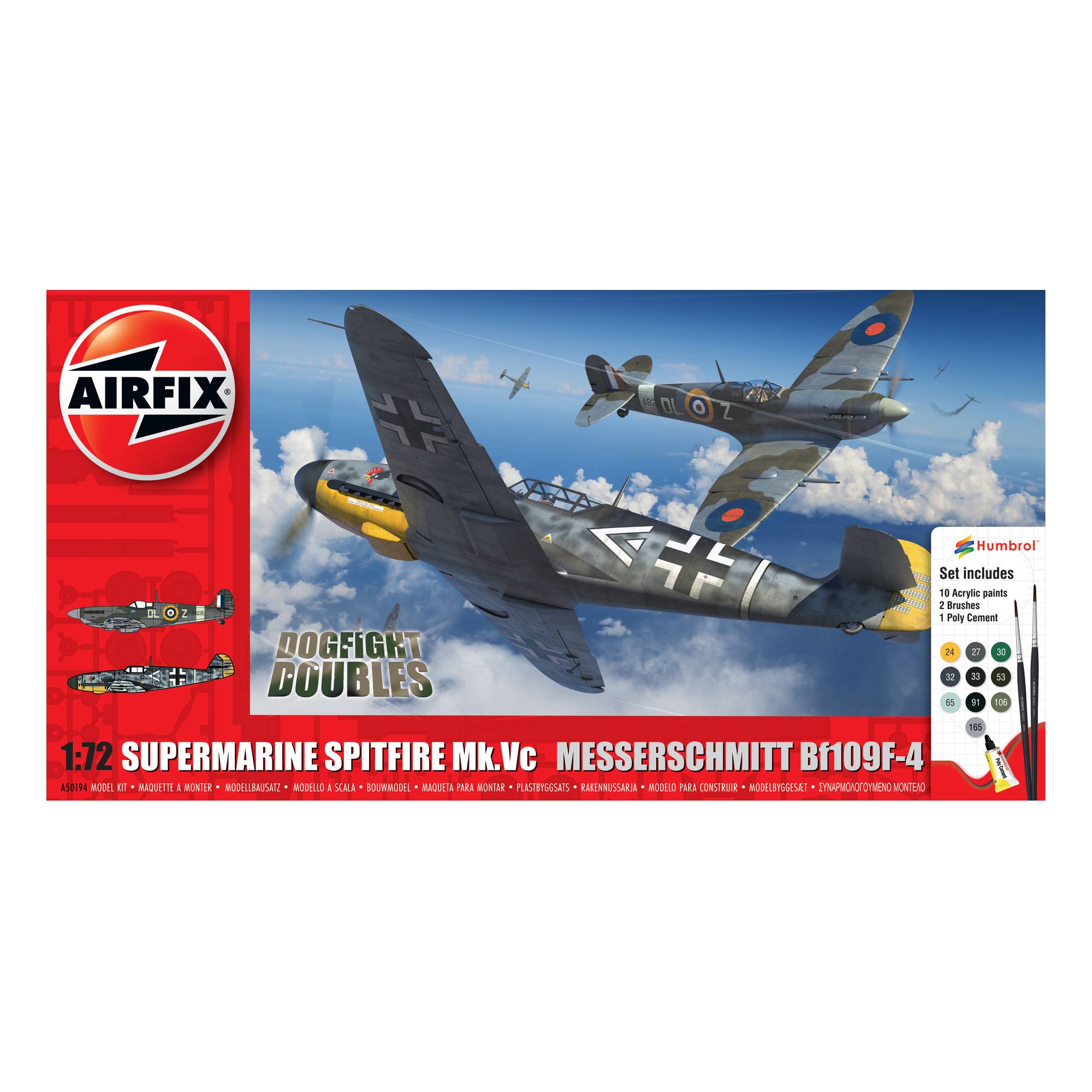 Airfix Supermarine Spitfire Mk.Vc and Bf109F-4 Model Set 1:72