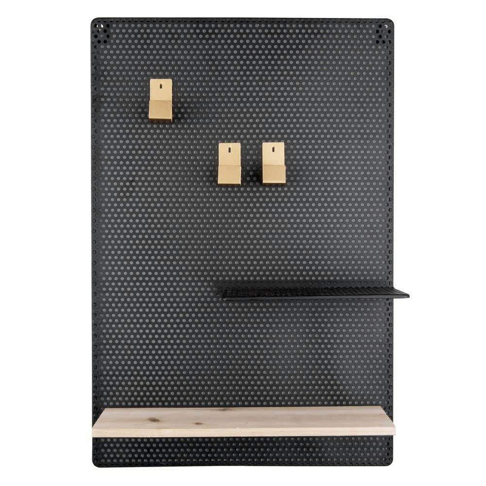 PERKY - Tableau mémo avec étagère en métal perky noir
