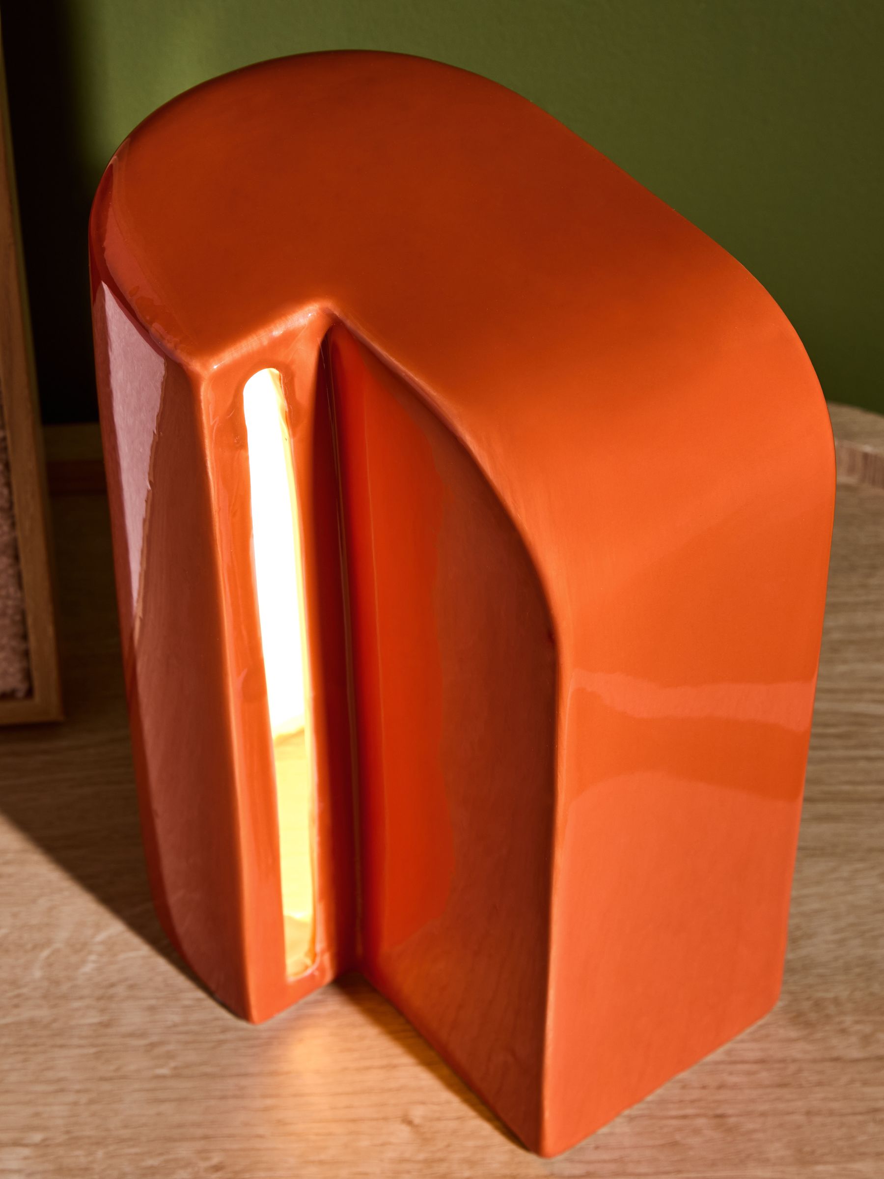 Edy Table Lamp in Orange Ceramic