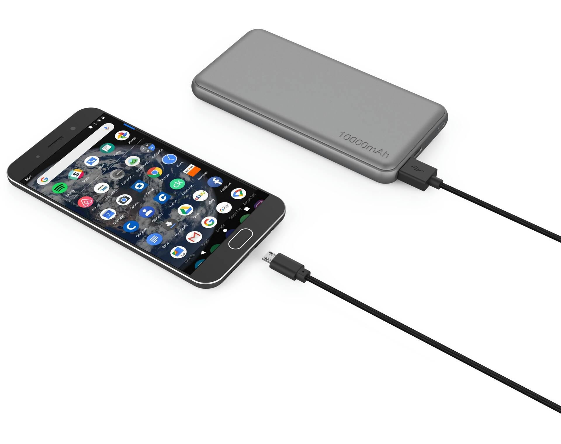 Bluehive Braided USB to Micro Charger & Sync Cable, Compatible with Devices with a Mini USB Port, White, 10-ft