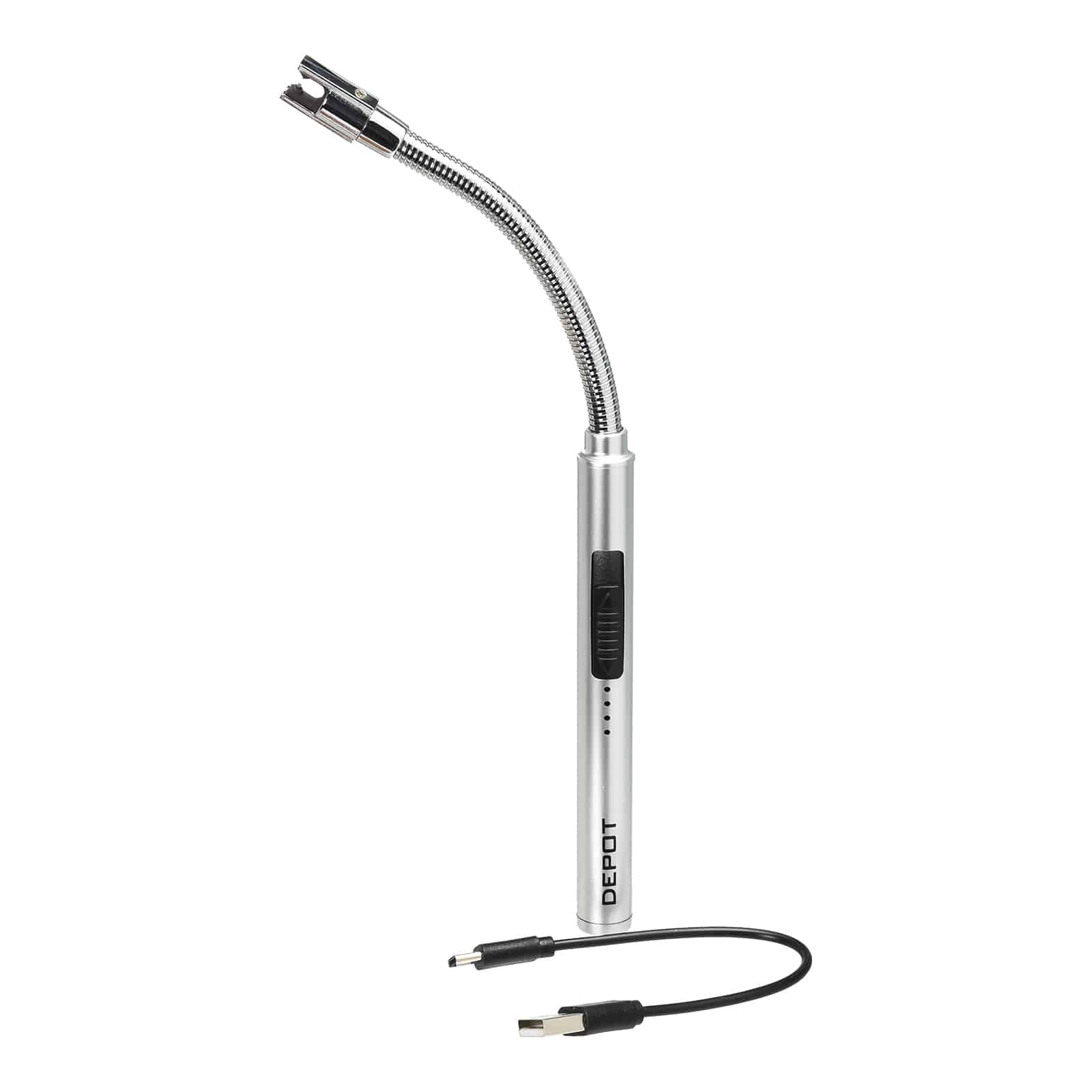 USB-Kerzenanzünder Flexibel Silber, ⌀ 1.5 cm, L 265 mm