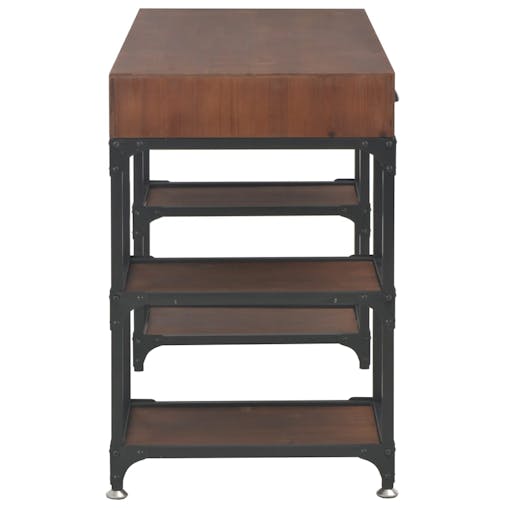 NNEVL Desk with 3 Drawers 110x50x78 cm Solid Fir Wood