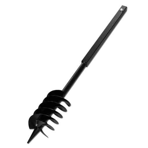 NNEVL Ground Drill with Handle Auger Bit 120 mm Double Spirals Steel Black