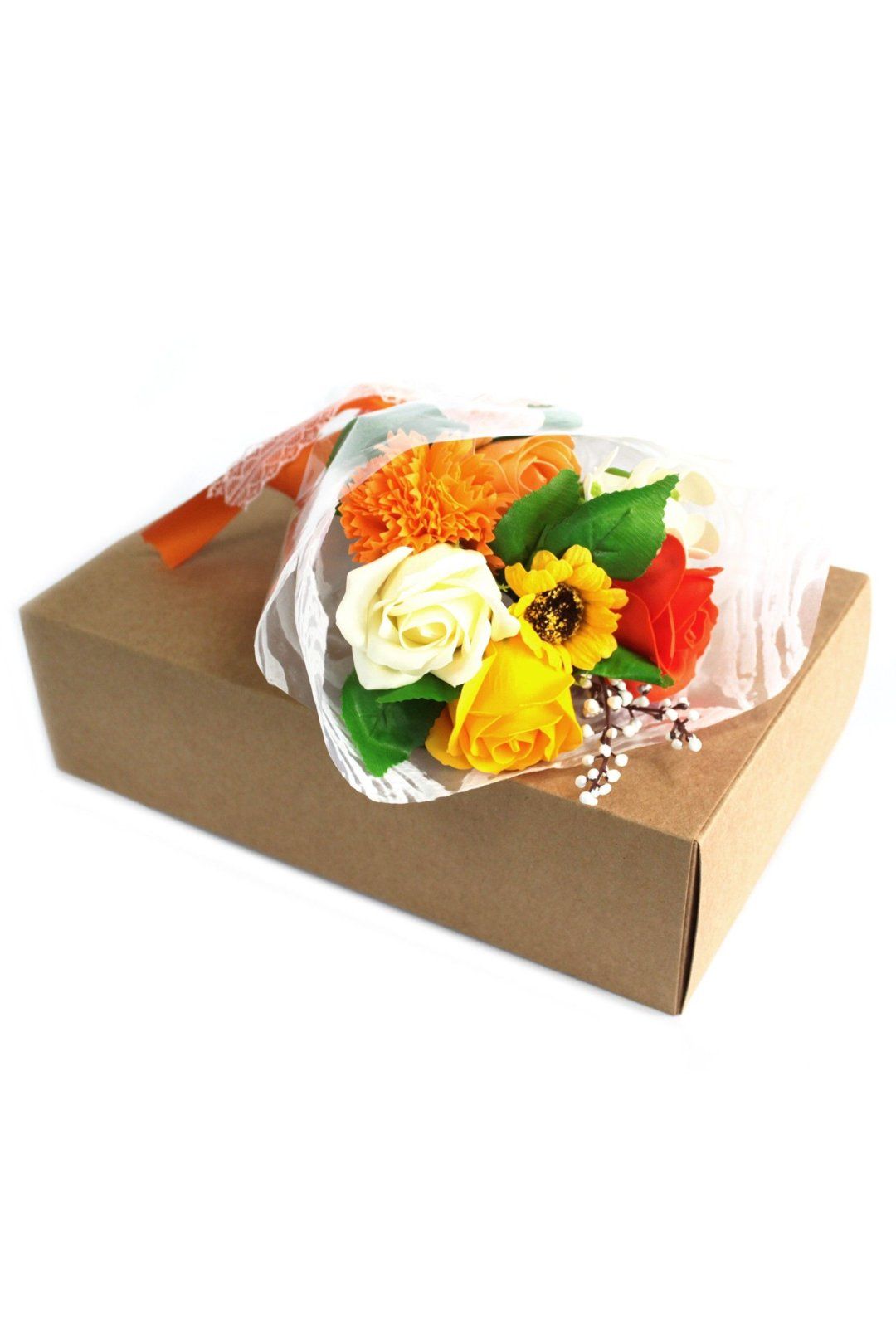 KDMD Boxed Hand Soap Flower Bouquet - Scented Bath Roses & Carnations