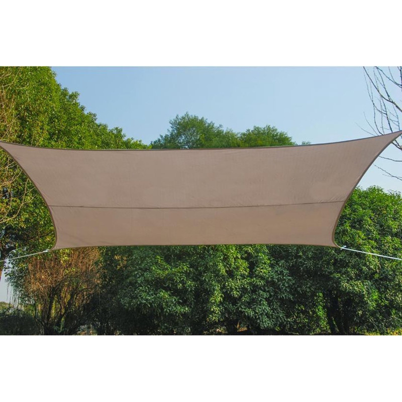 Toile d'ombrage taupe carrée en polyester 3,6 x 3,6 m PRACTO GARDEN