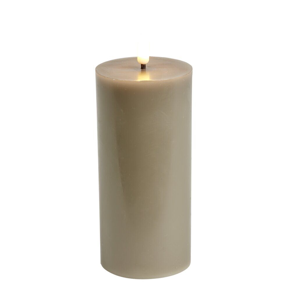 Bougie pilier à LED gris Ø7xH15cm