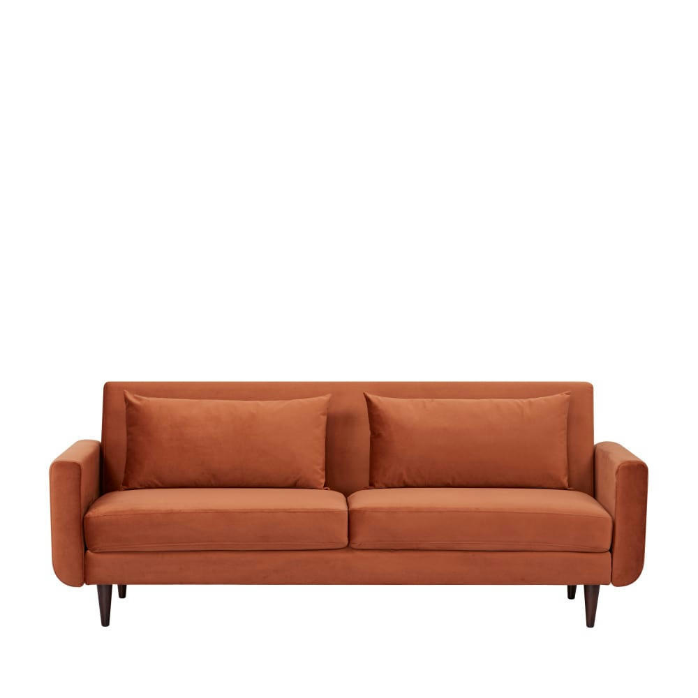 STAY - Canapé convertible 3 places en velours rouille