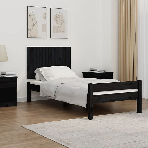 824837 vidaXL Tête de lit murale Noir 95,5x3x60 cm Bois massif de pin