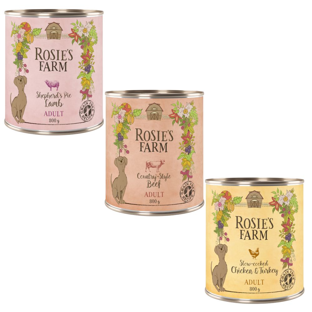 Rosie's Farm Adult Mixed Trial Pack - 6 x 800g