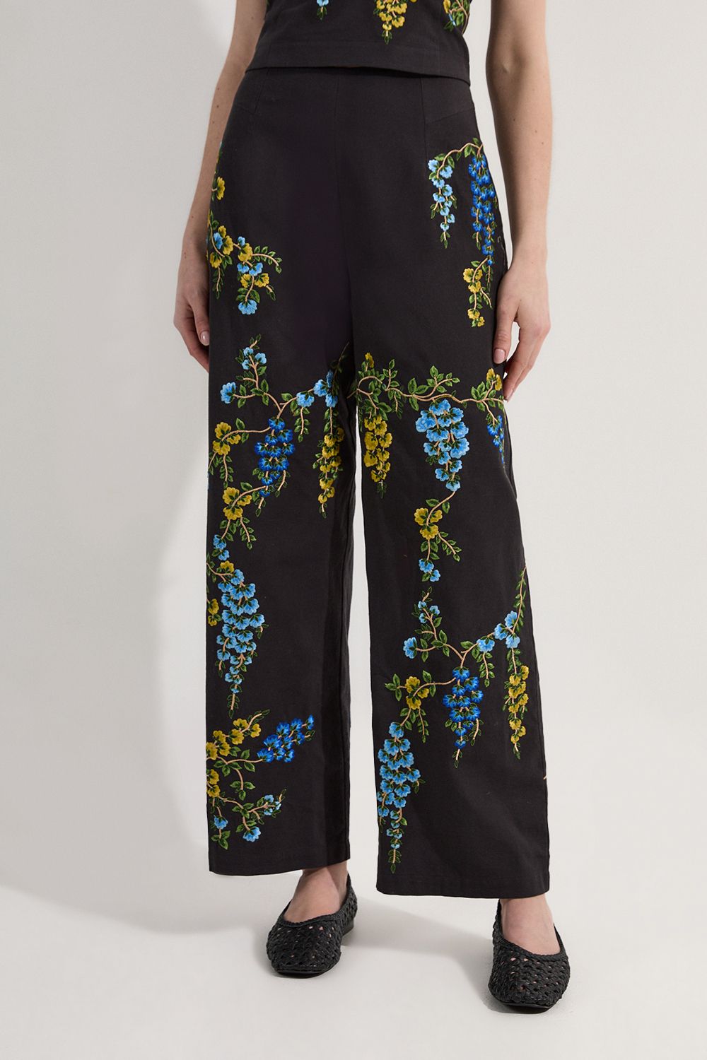 KarenMillen Tall Floral Embroidered Woven Trouser
