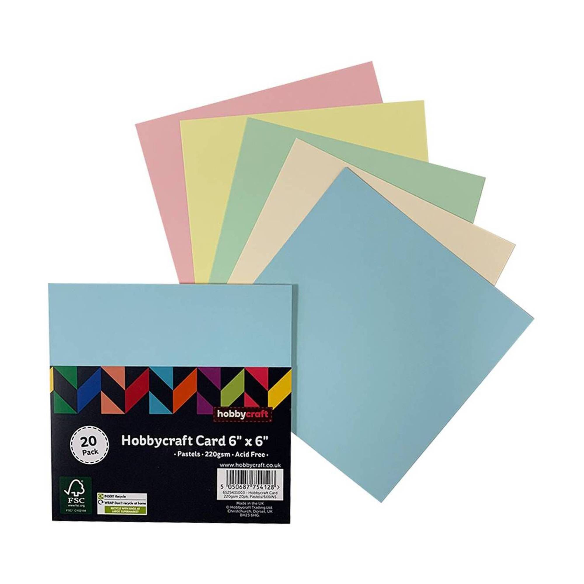 Pastel Card 6 x 6 Inches 20 Pack