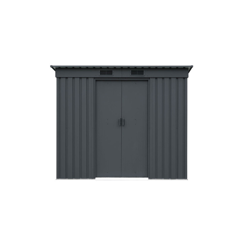 Abri de jardin en métal Leipzig II double porte gris anthracite 2,17 x 1,1 x 1,74 m PERGART