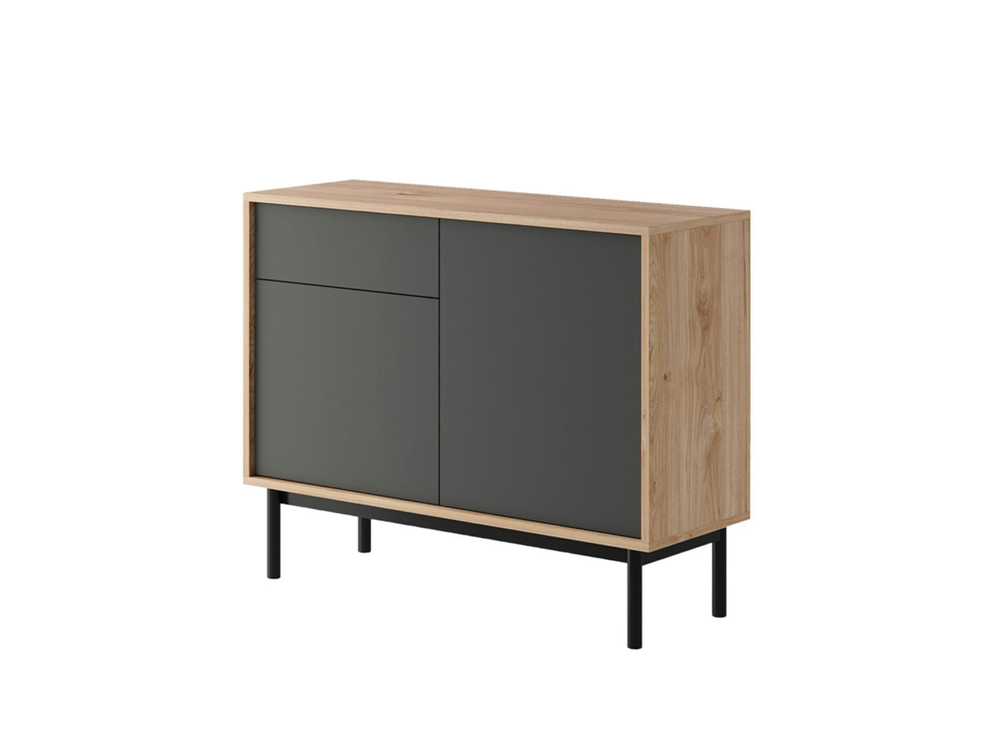 MALO - Buffet bas industriel 104 cm bois / gris