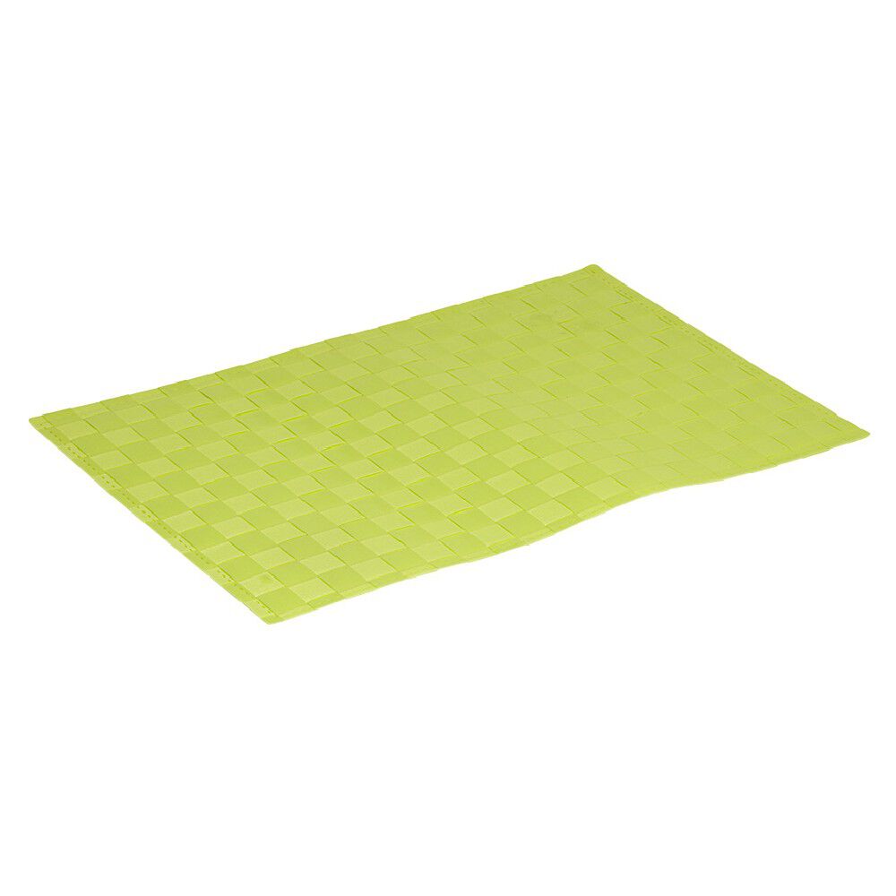 Set de table rectangulaire plastique tressé vert anis