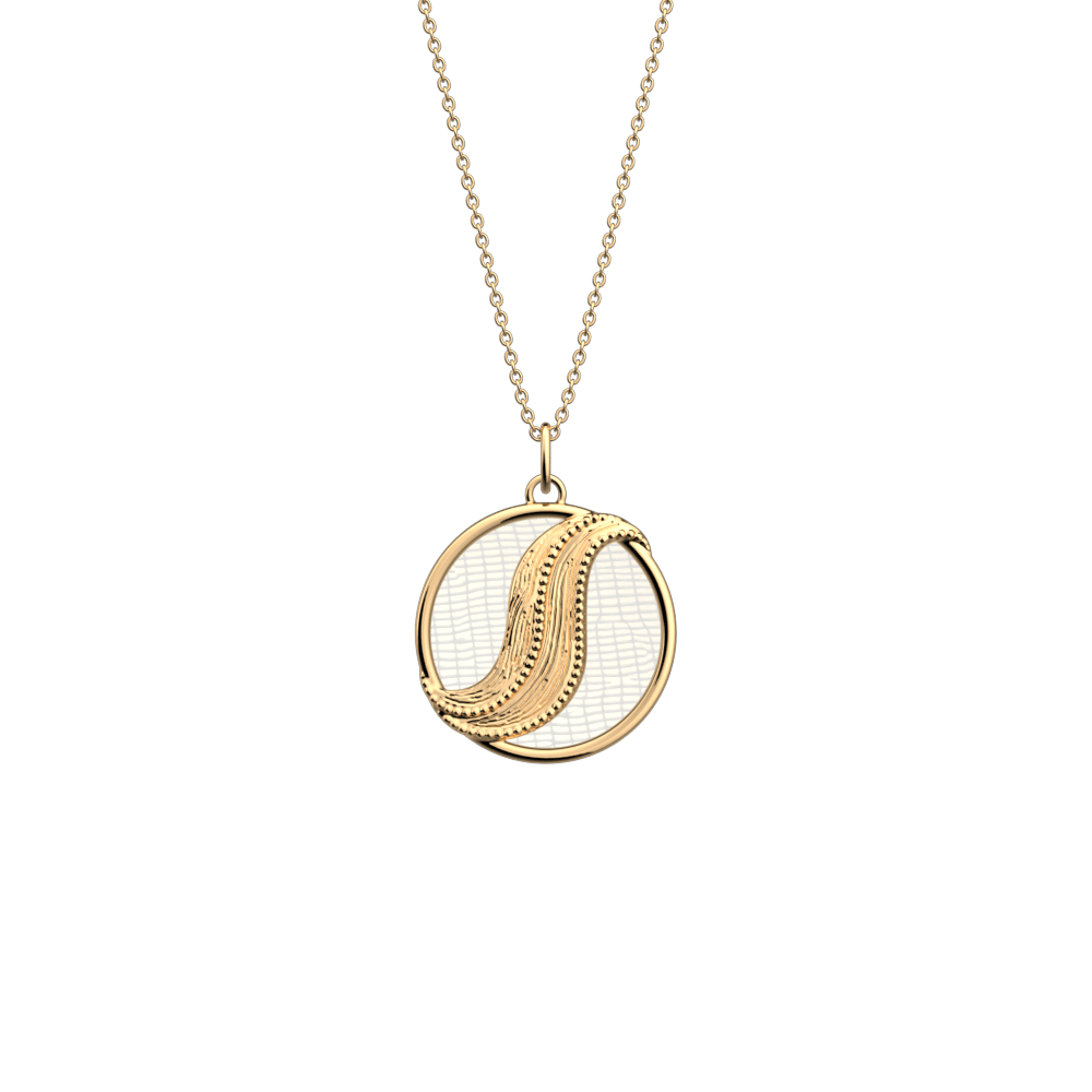 Collier Drapé, cuir réversible Déesse / Chimère