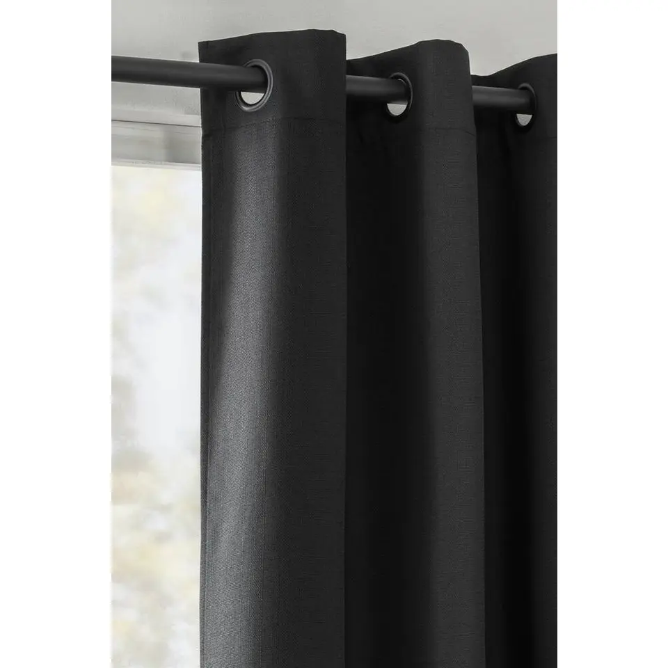 Gordijn Kai - zwart - 135x280 cm (1 stuk)