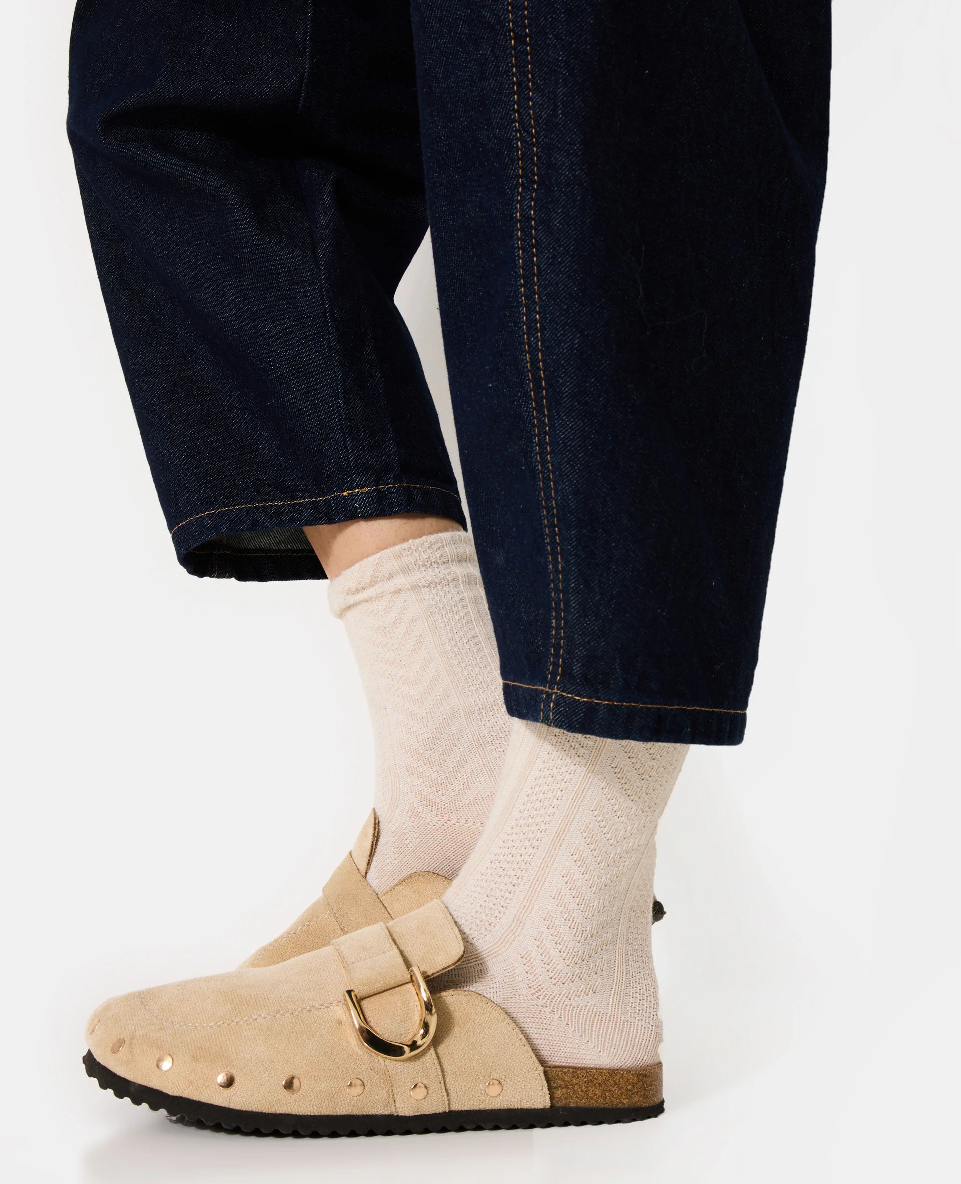 Paire de chaussettes hautes en maille fantaisie