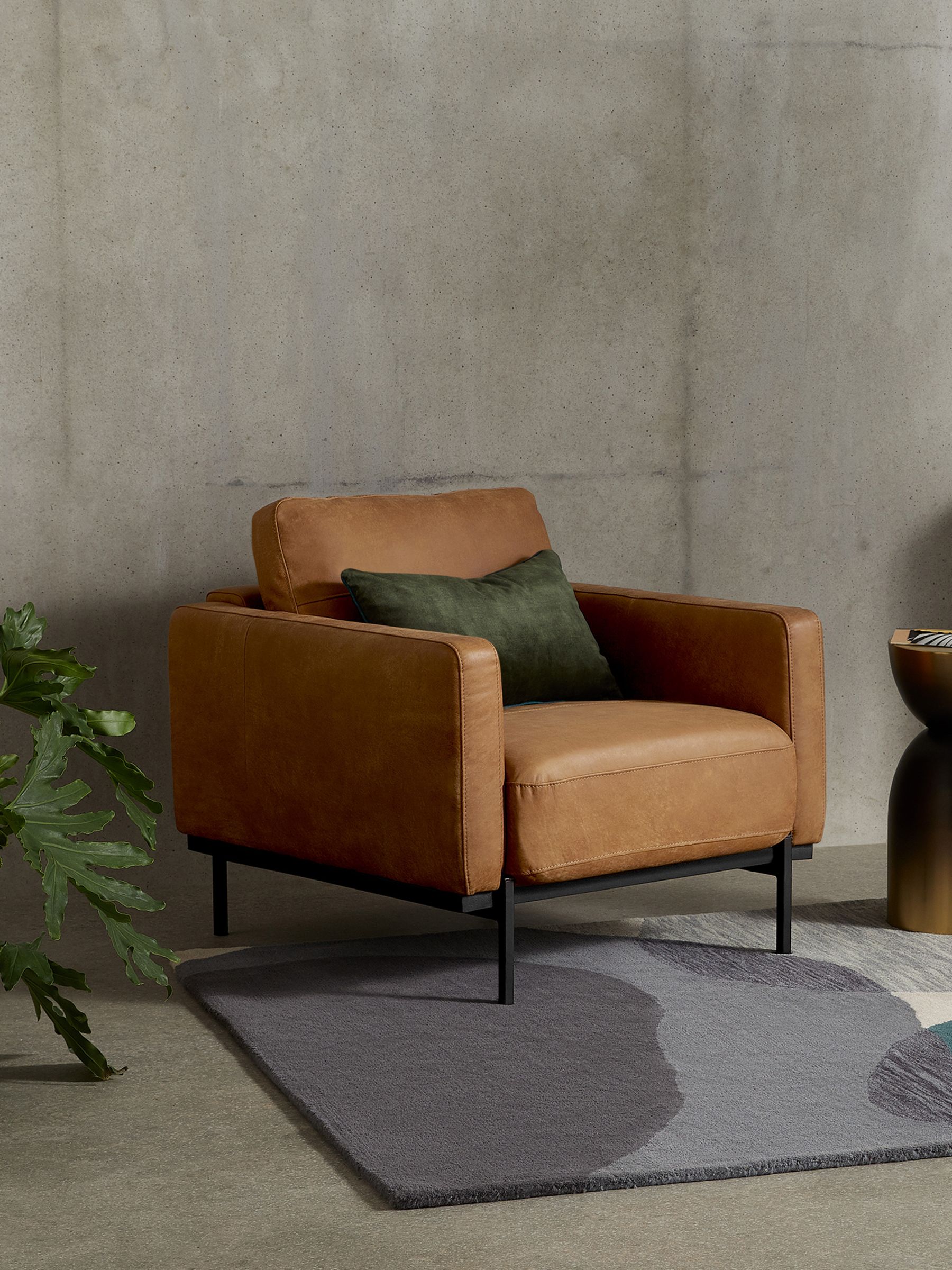 Jarrod Leather Accent Chair in Tan