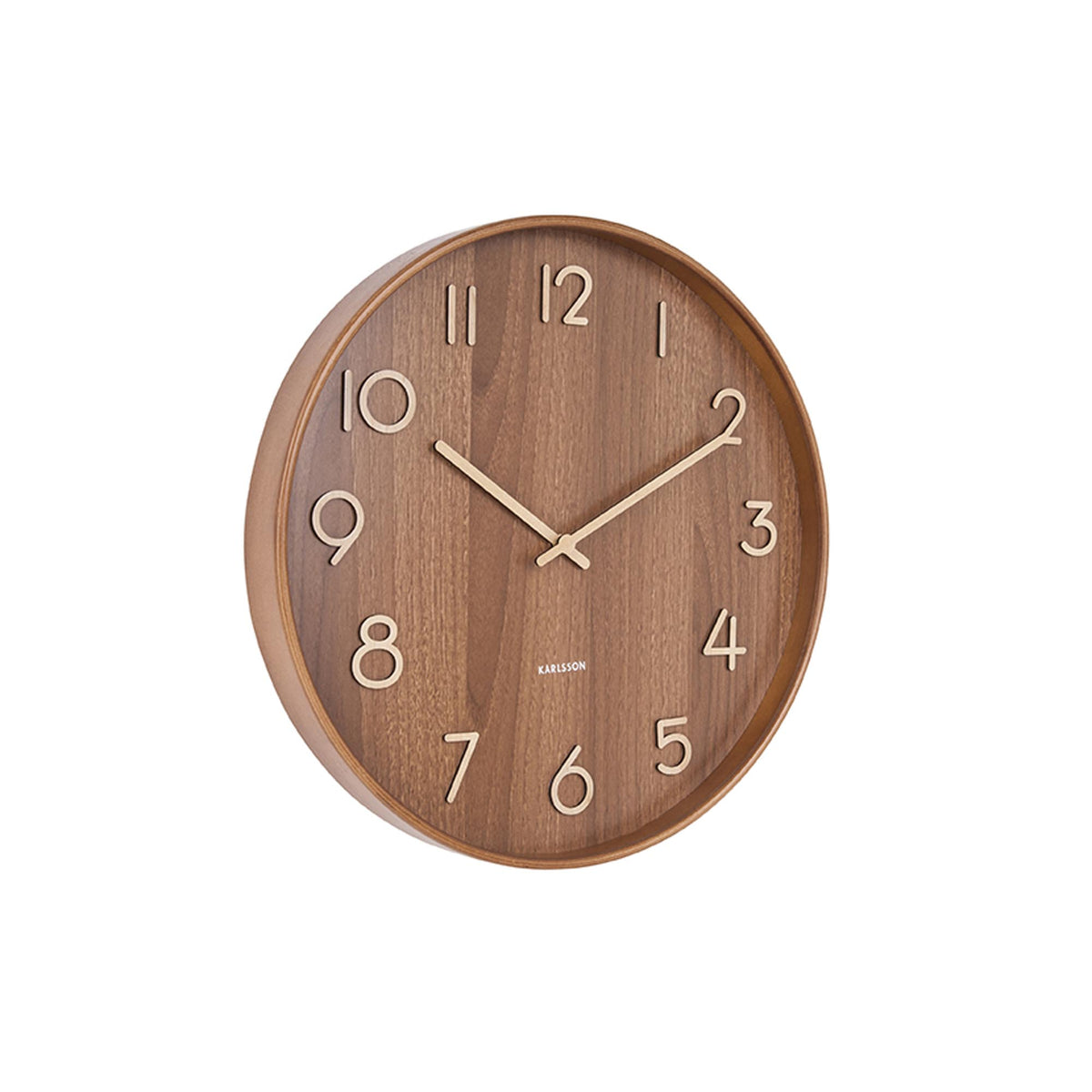 Karlsson wandklok Pure - bruin - Ø40cm