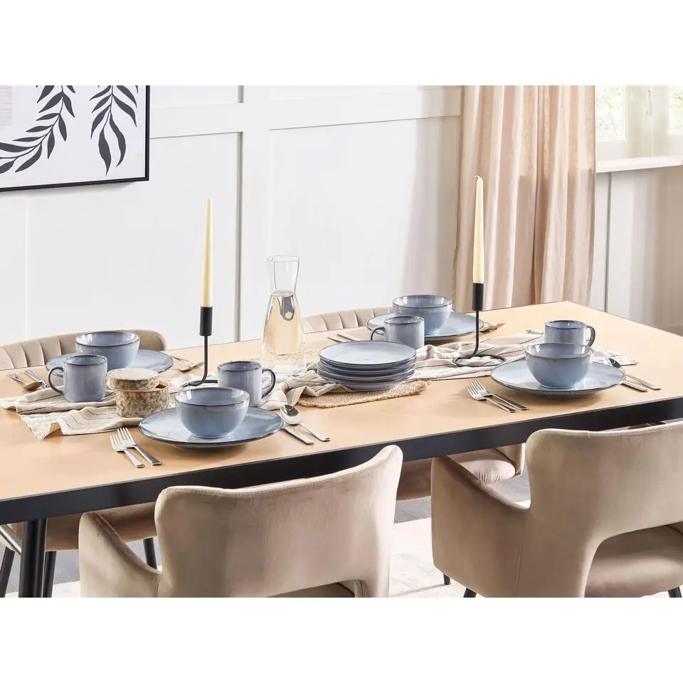 JUNIPER - Bijzetborden set van 8 - Lichtblauw - Steengoed