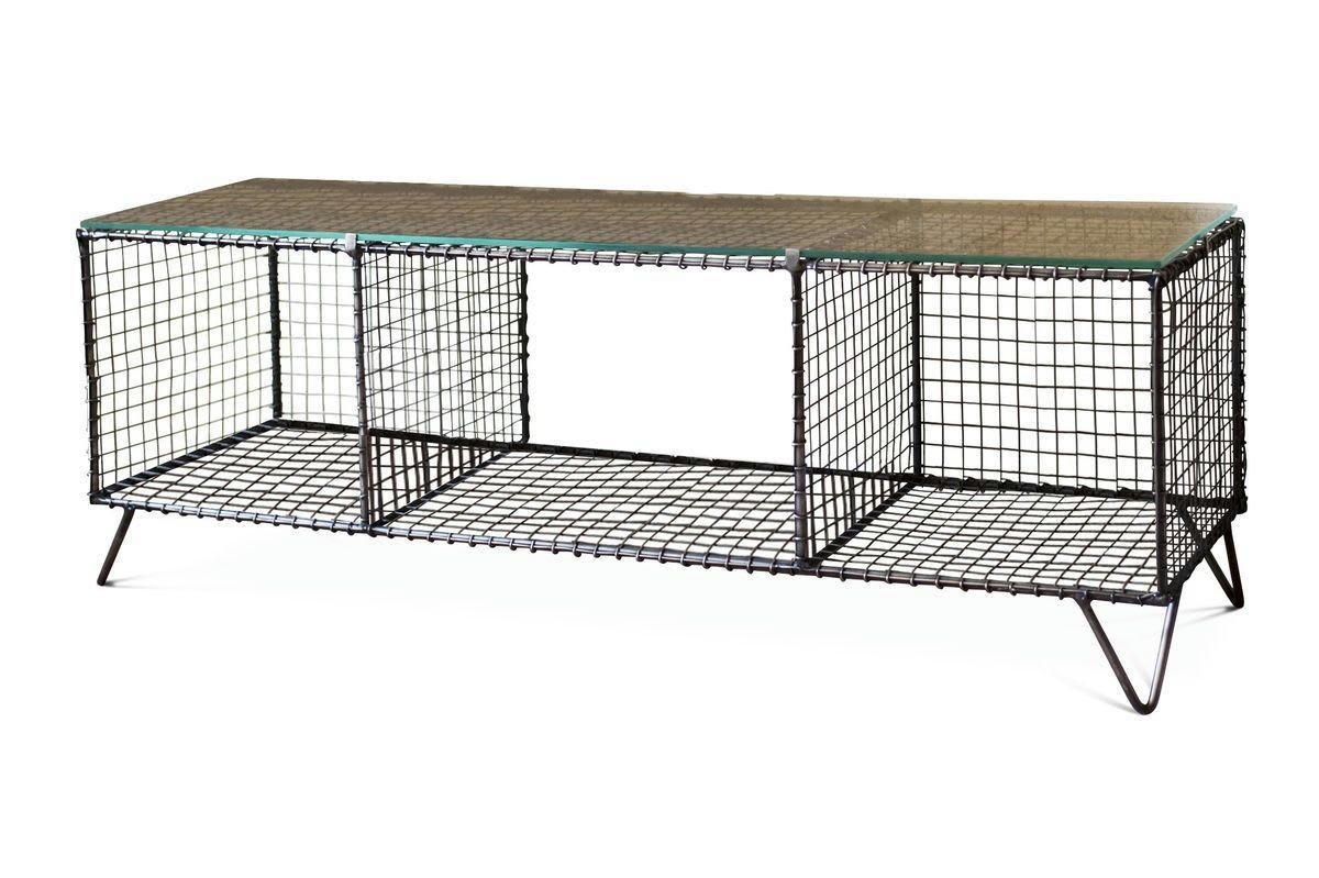 ONTARIO - Meuble TV en métal argenté