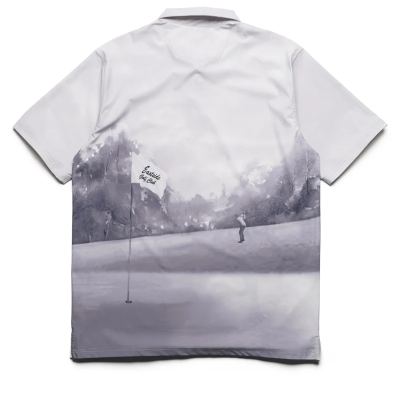 Eastside Golf Canvas Print Snap Placket Polo - Cool Grey Tonal