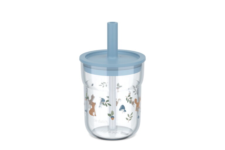 kinderglas mio 250 ml met rietje - forest friends