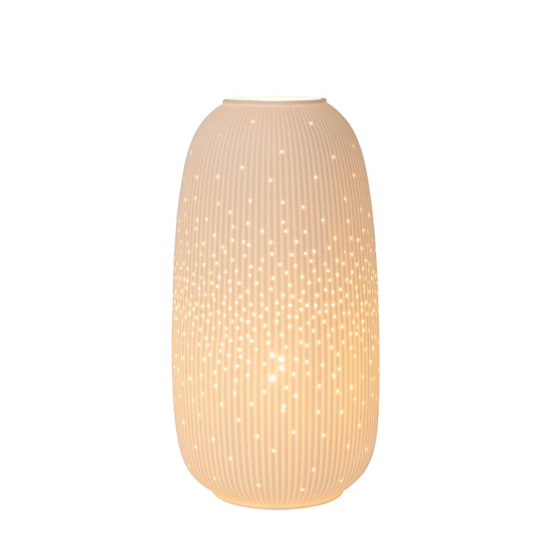 Lampe de table Flores blanche Ø 17,5 cm E14 25 W LUCIDE