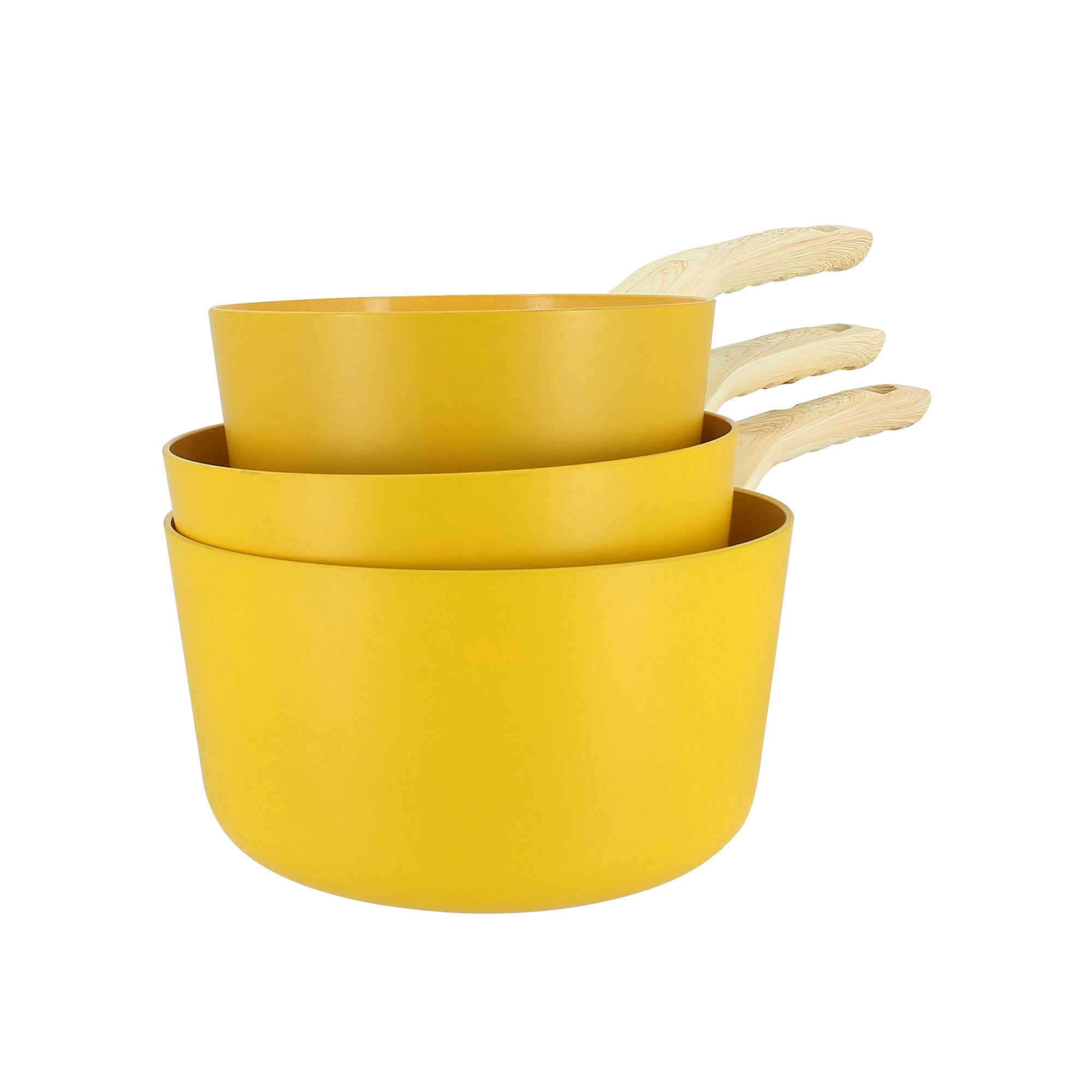 SAFRAN - Set de 3 casseroles en aluminium jaune -  compatible induction