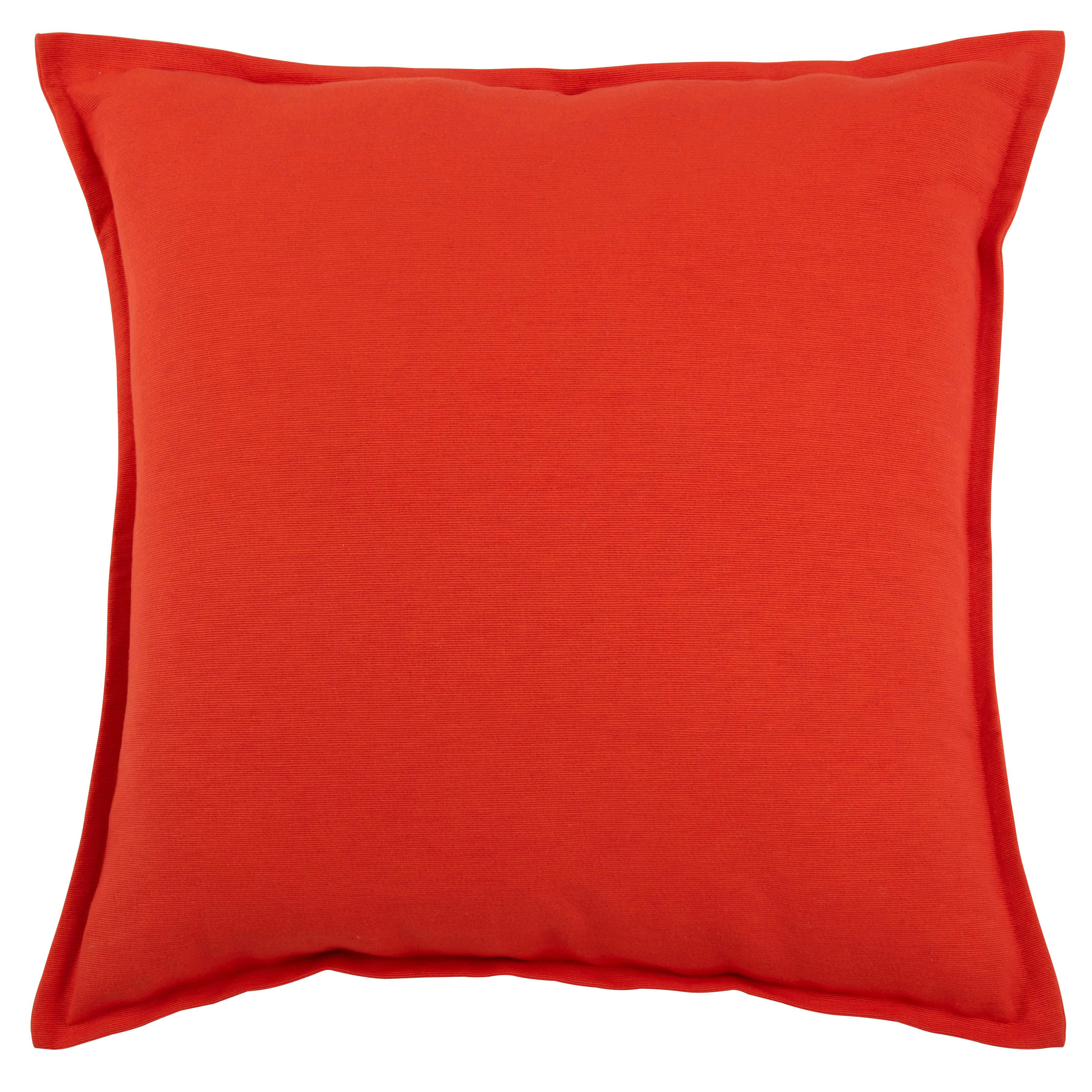 OLARIA - Coussin en coton recyclé uni orange 60x60