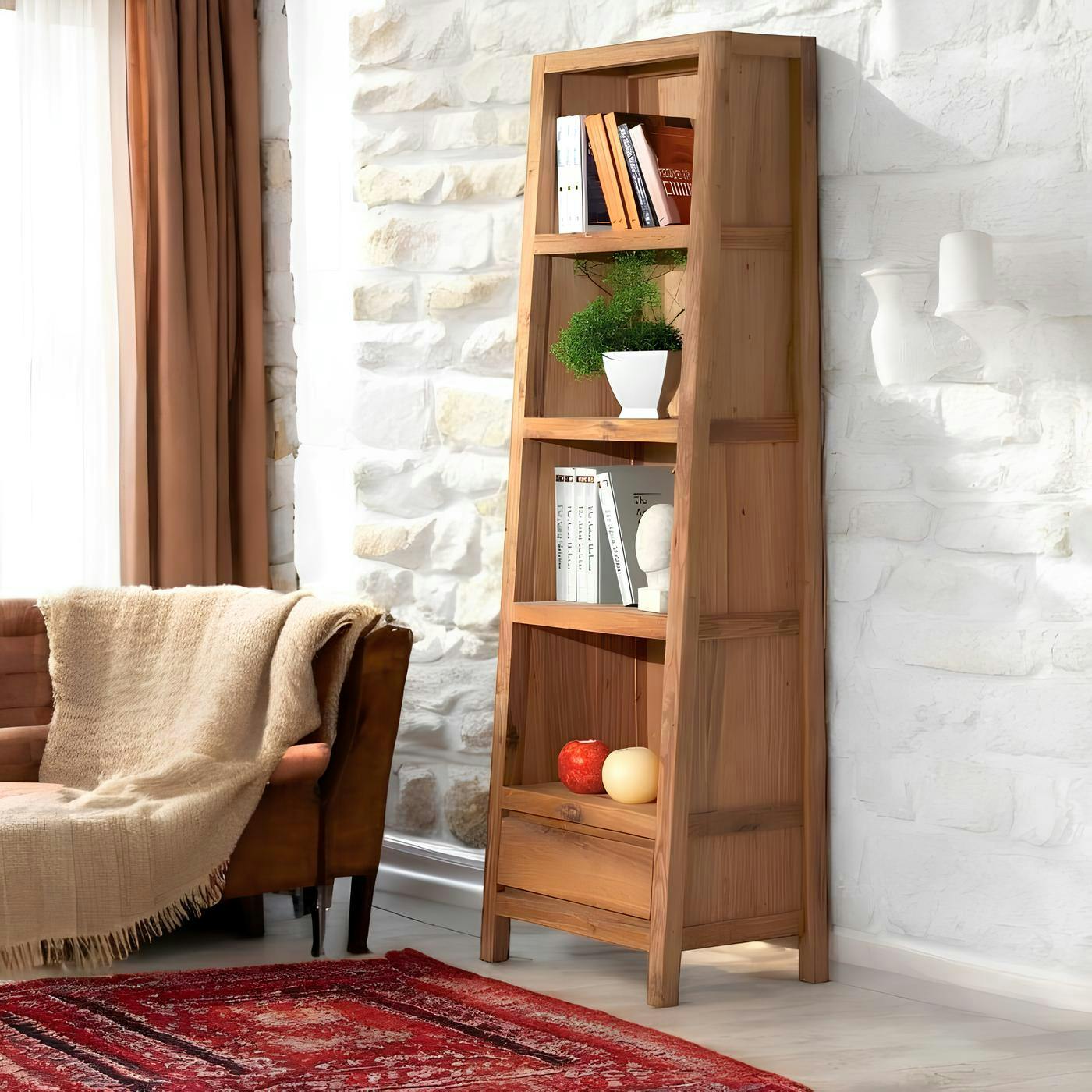 Bibliothèque étagère chêne 56x195cm FJORD