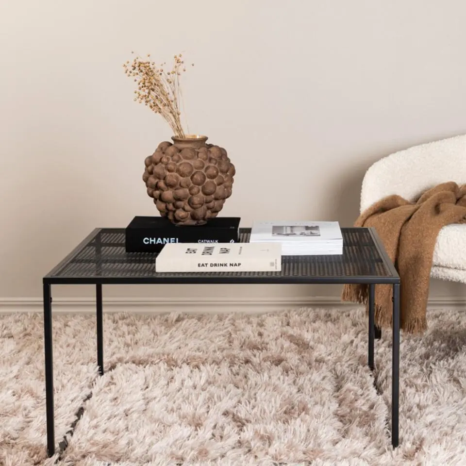 Salontafel Zwart Metaal - 80x80x45cm - Netz