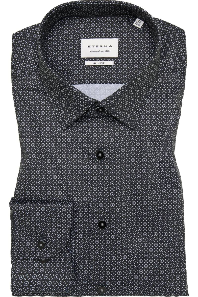 ETERNA Slim Fit Hemd anthrazit, Bedruckt
