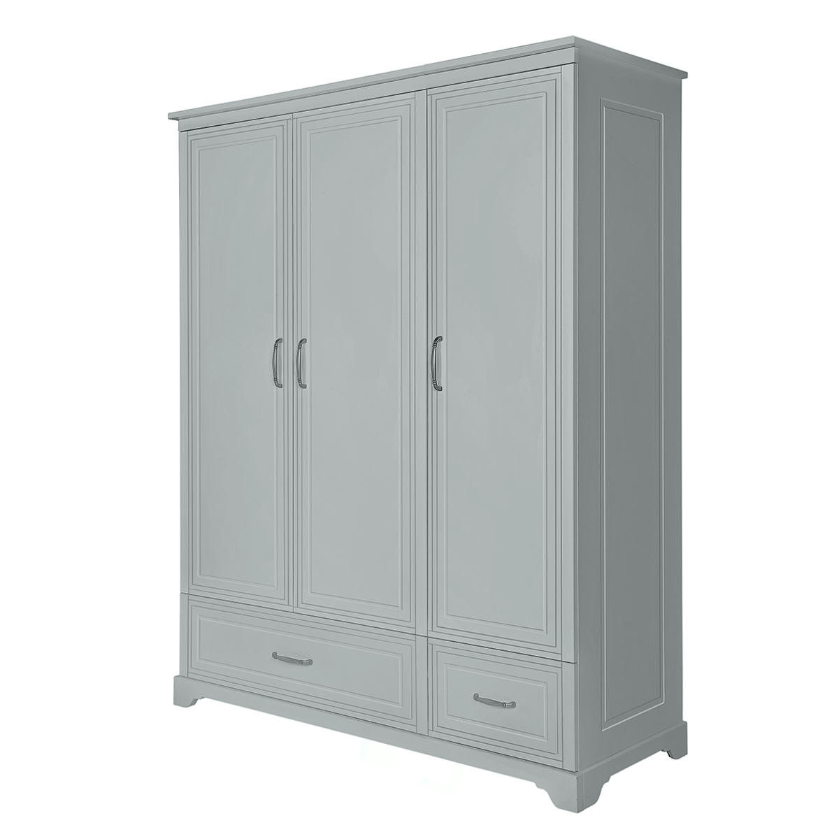 MELODY - Armoire 3 portes 2 tiroirs gris