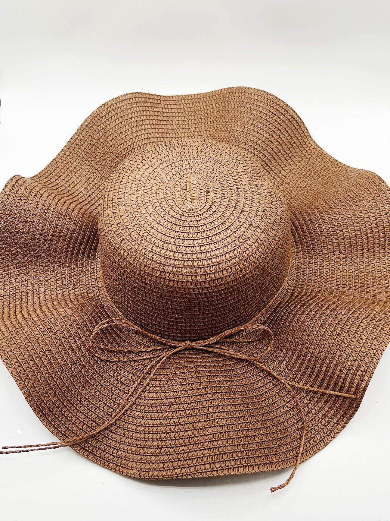 SVNX Straw wide brim floppy hat