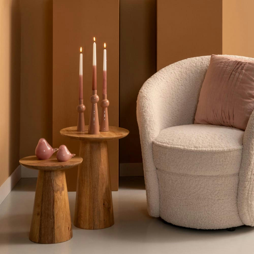 FORCE - Table d'appoint en bois de manguier D30cm bois clair