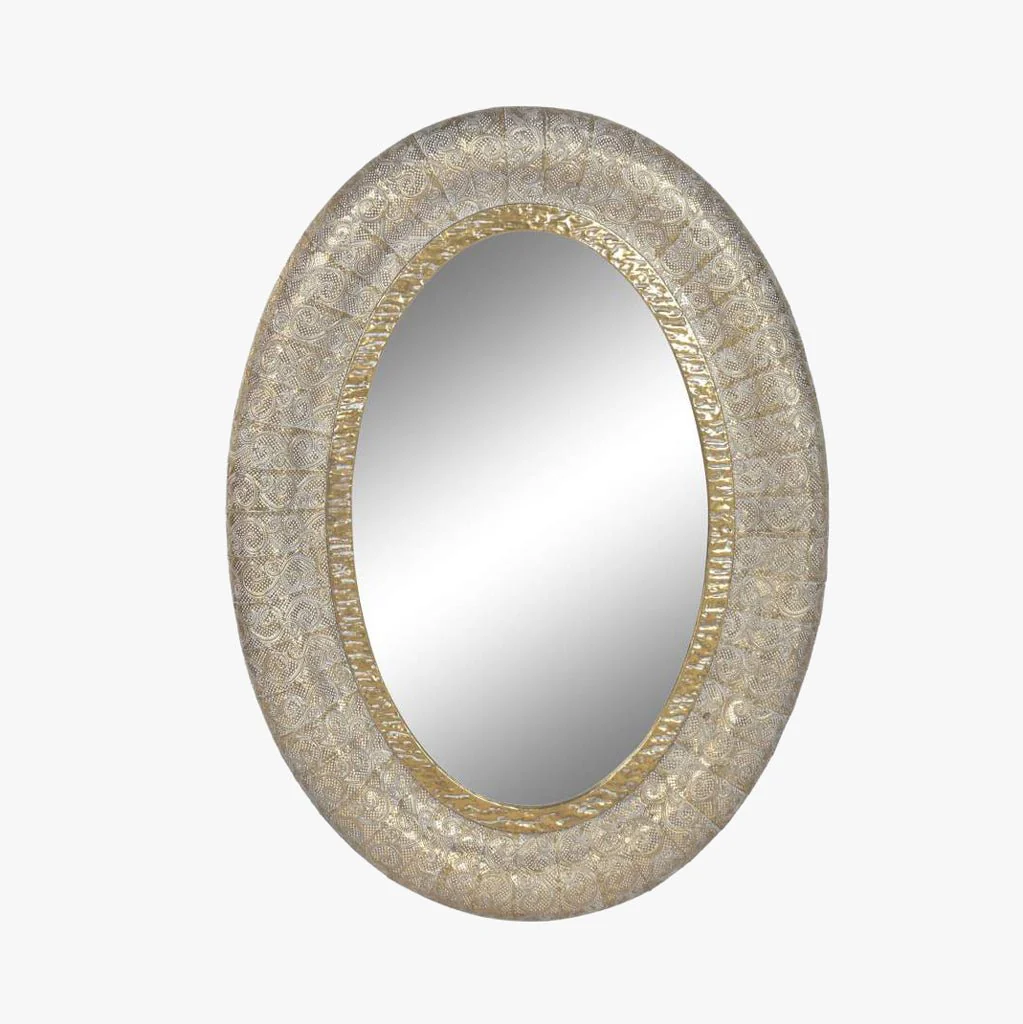 Espelho Oval Metal Dr 78x106 AUREA