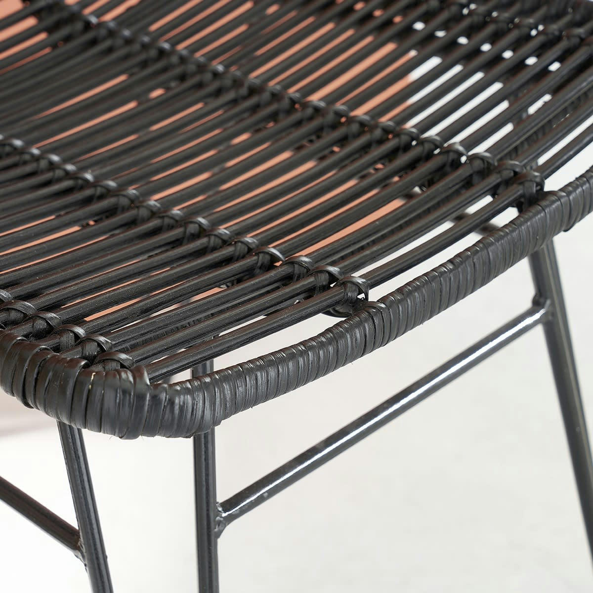 BOHEMA - Chaise en rotin et métal noire