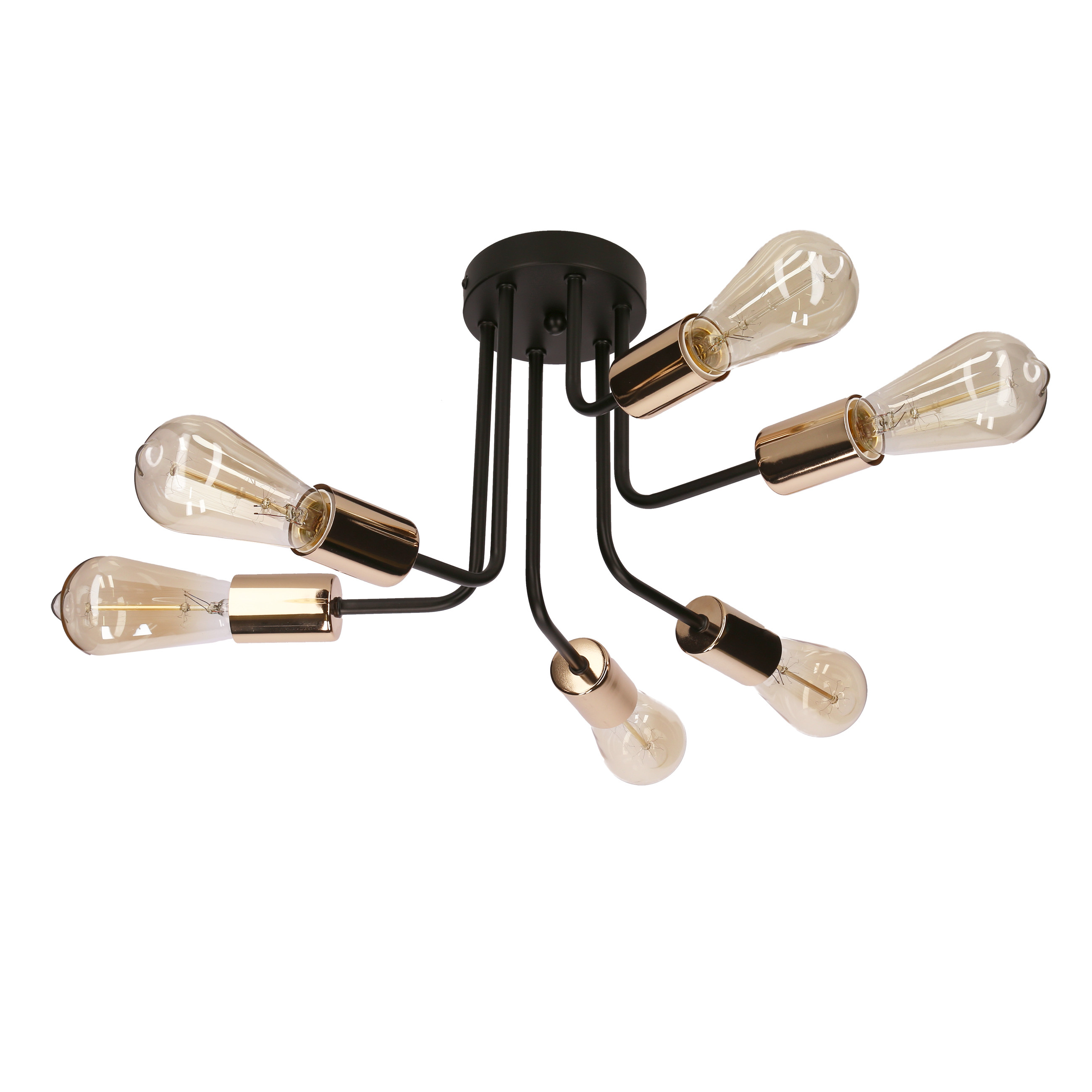 Lampa wisząca czarno-złota SPILL 6xE27x60W wym: 40x27x27 cm Candellux