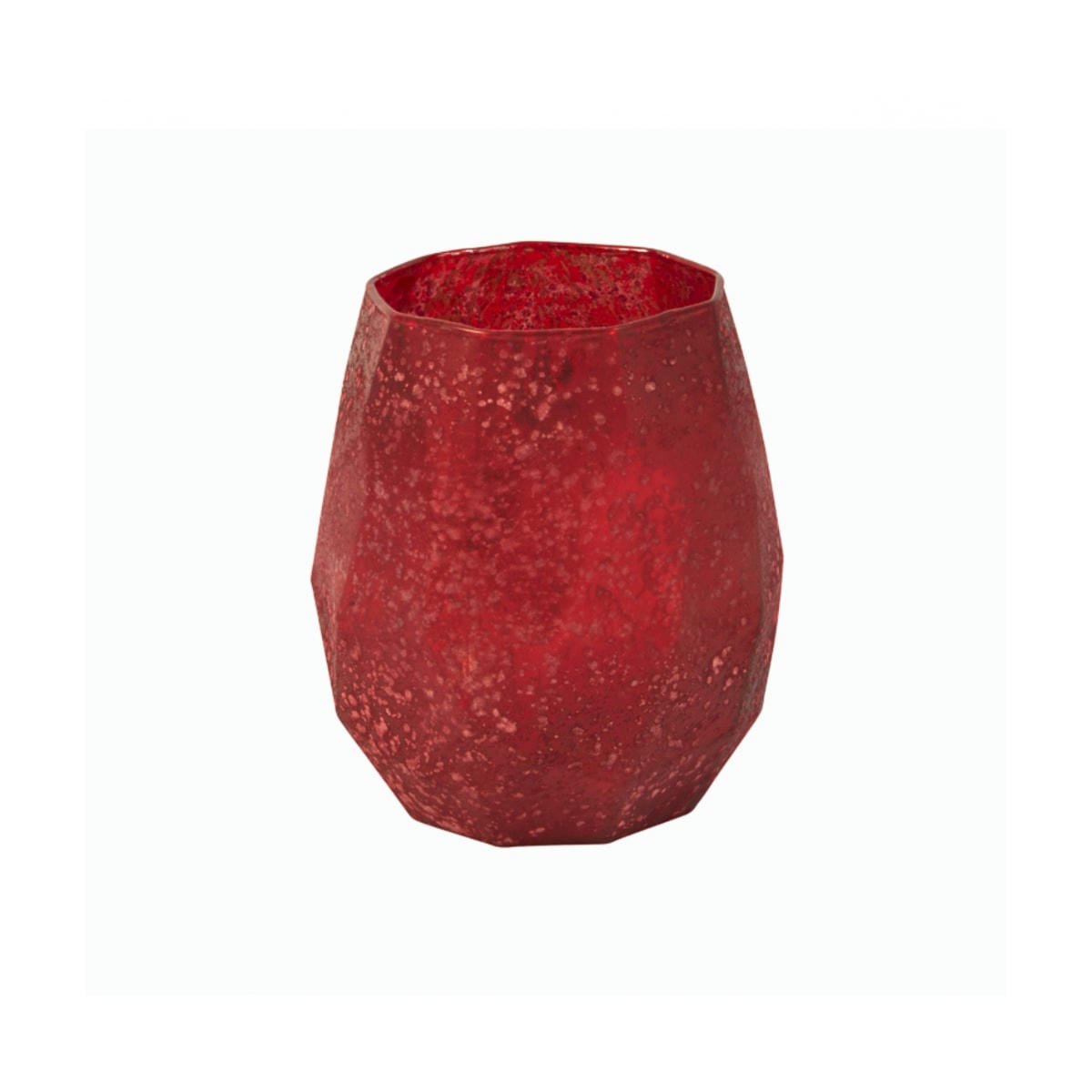 - Photophore effet neige rouge en verre H13