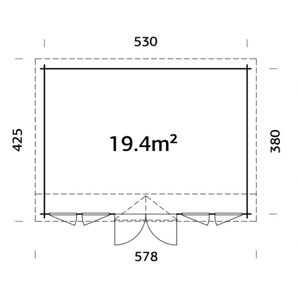 Gartenhaus »Claudia«, Aufstellmaße BxTxH: 578 x 425 x 249 cm, lackiert, Holz