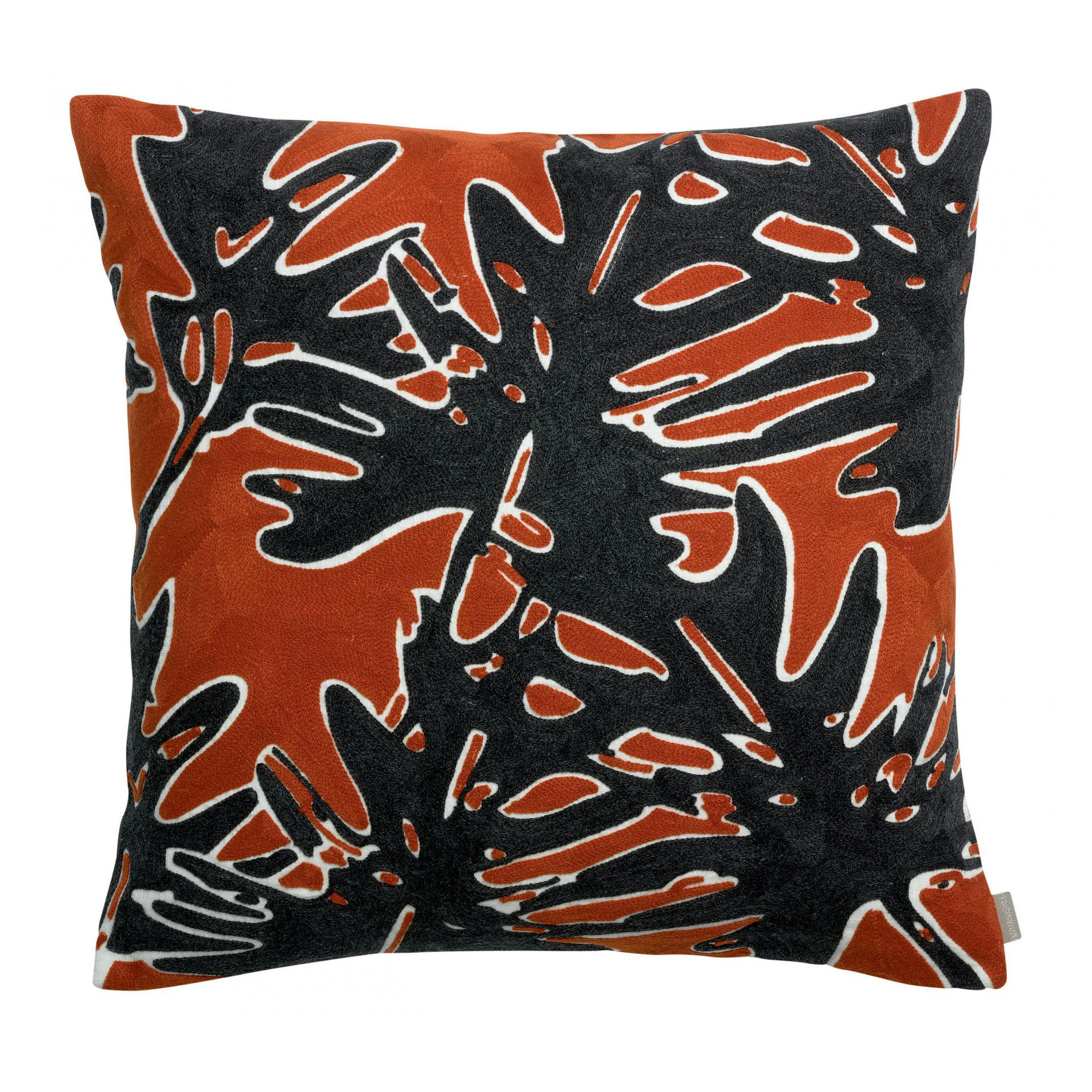 COCO BRODE - Coussin Coco brodé en coton rooibos 45 x 45